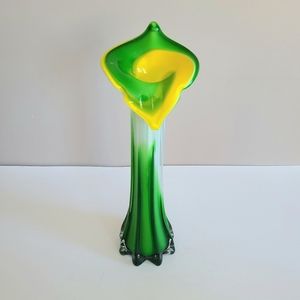 Kalla lily tall glass vase.